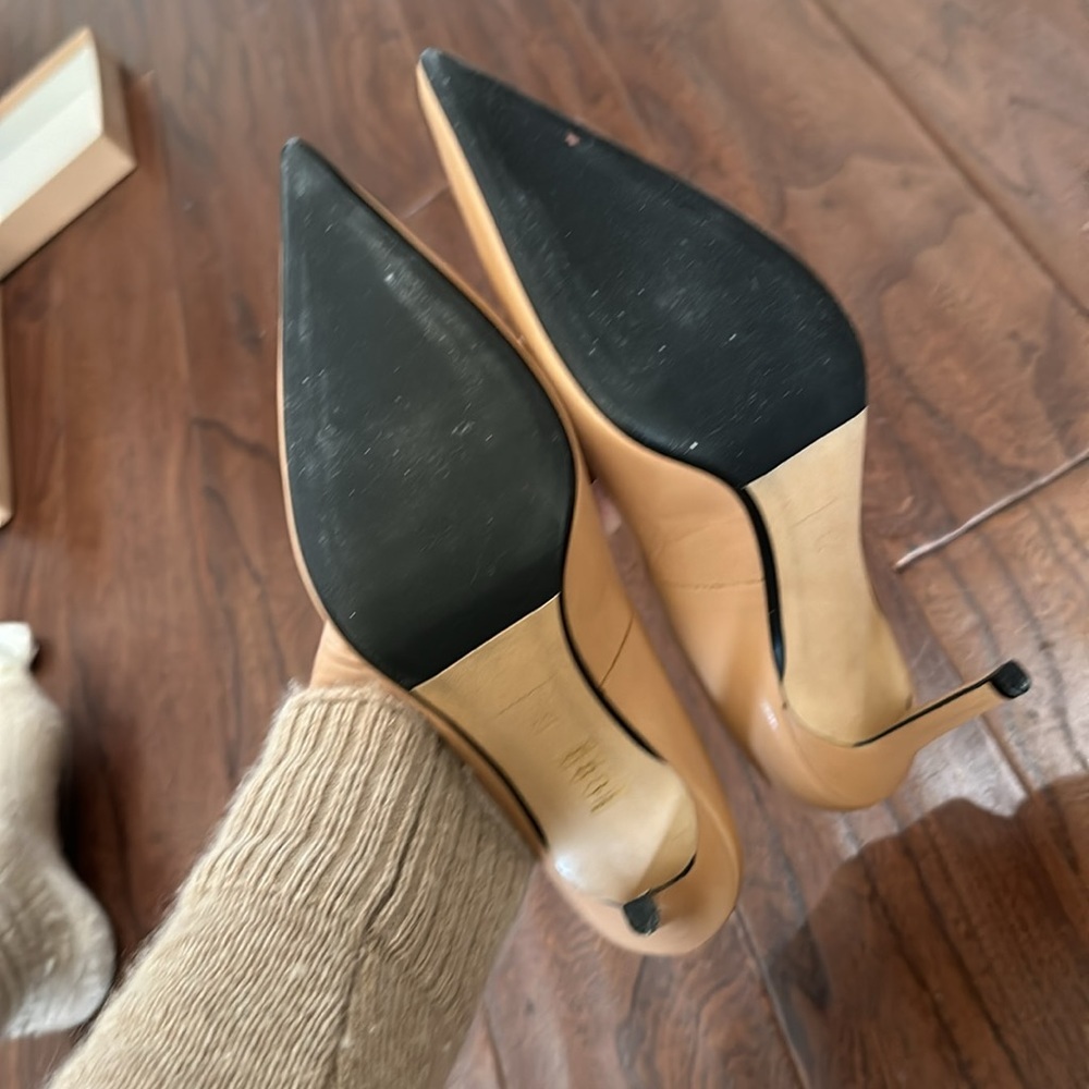 🧚🏼‍♀️ 💫 💞 NWTB MATTEO PITTI SCALLOPED PUMPS Color tan Size 7 TTS EU 38 - Picture 6 of 10